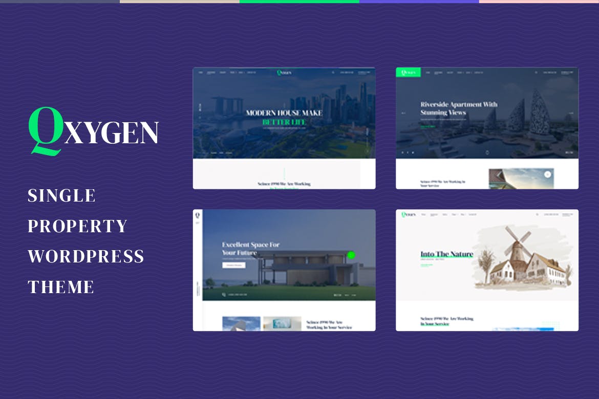 Qxygen – Propriedade única WordPress Tema