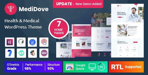 MediDove - Medical Care, Home Healthcare Service WP Theme + RTL